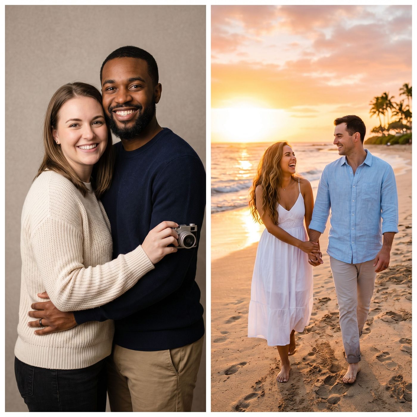 Love, Doubled - Studio + Sunset Bundle Couples Session