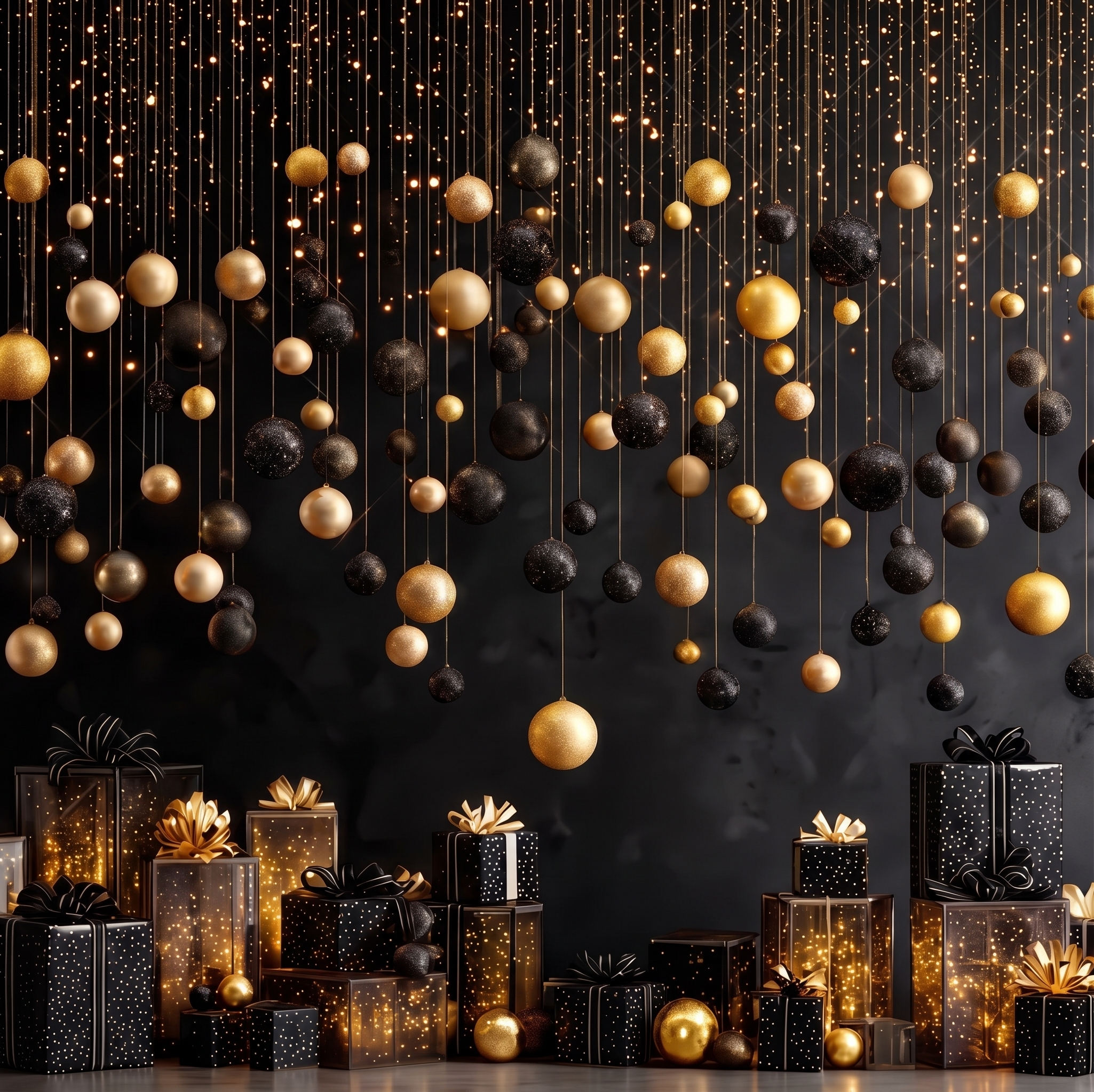 Black Tie Christmas Gala Backdrop