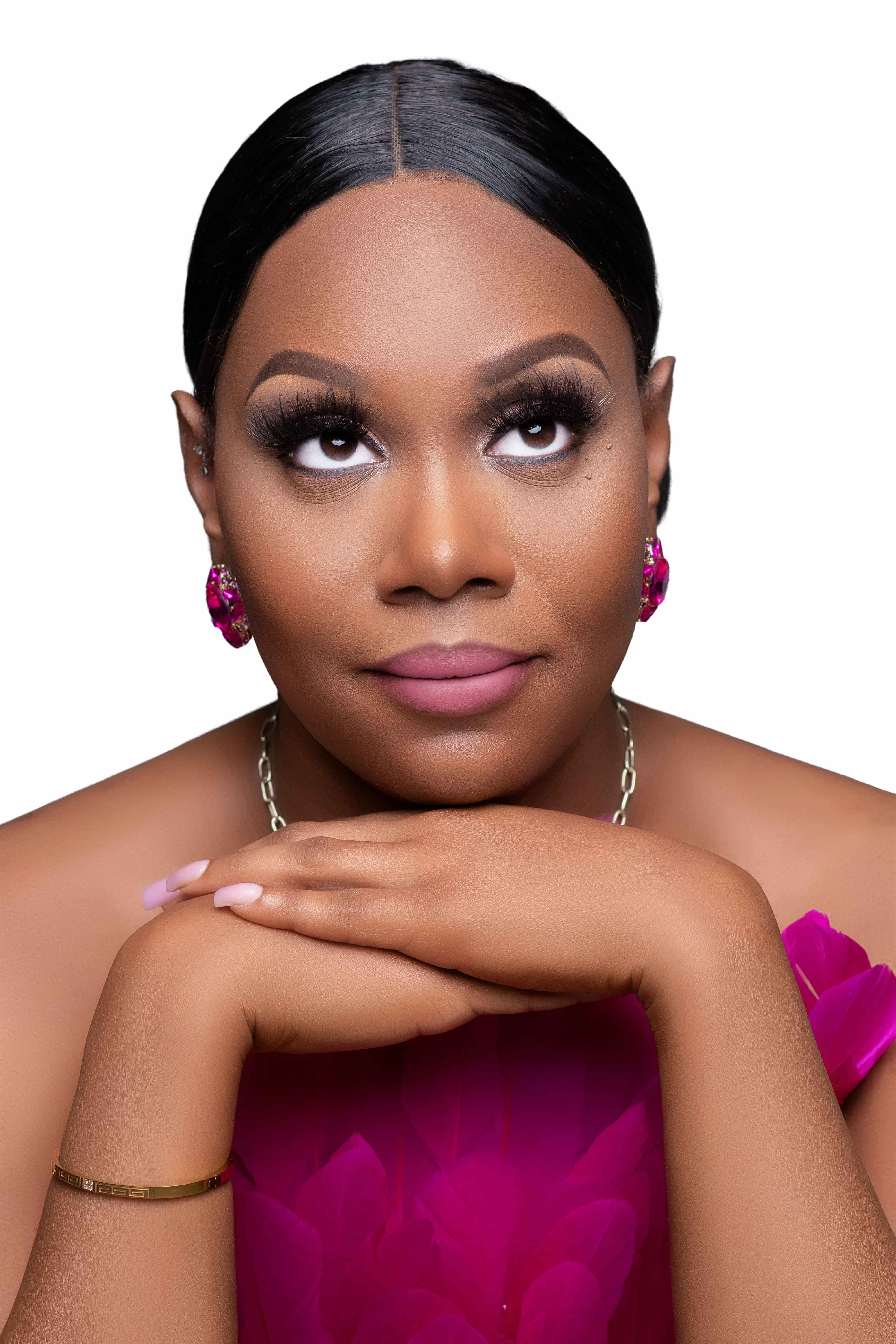 Creative glam headshot in pink by DP Photography LLC, Mississippi Gulf Coast