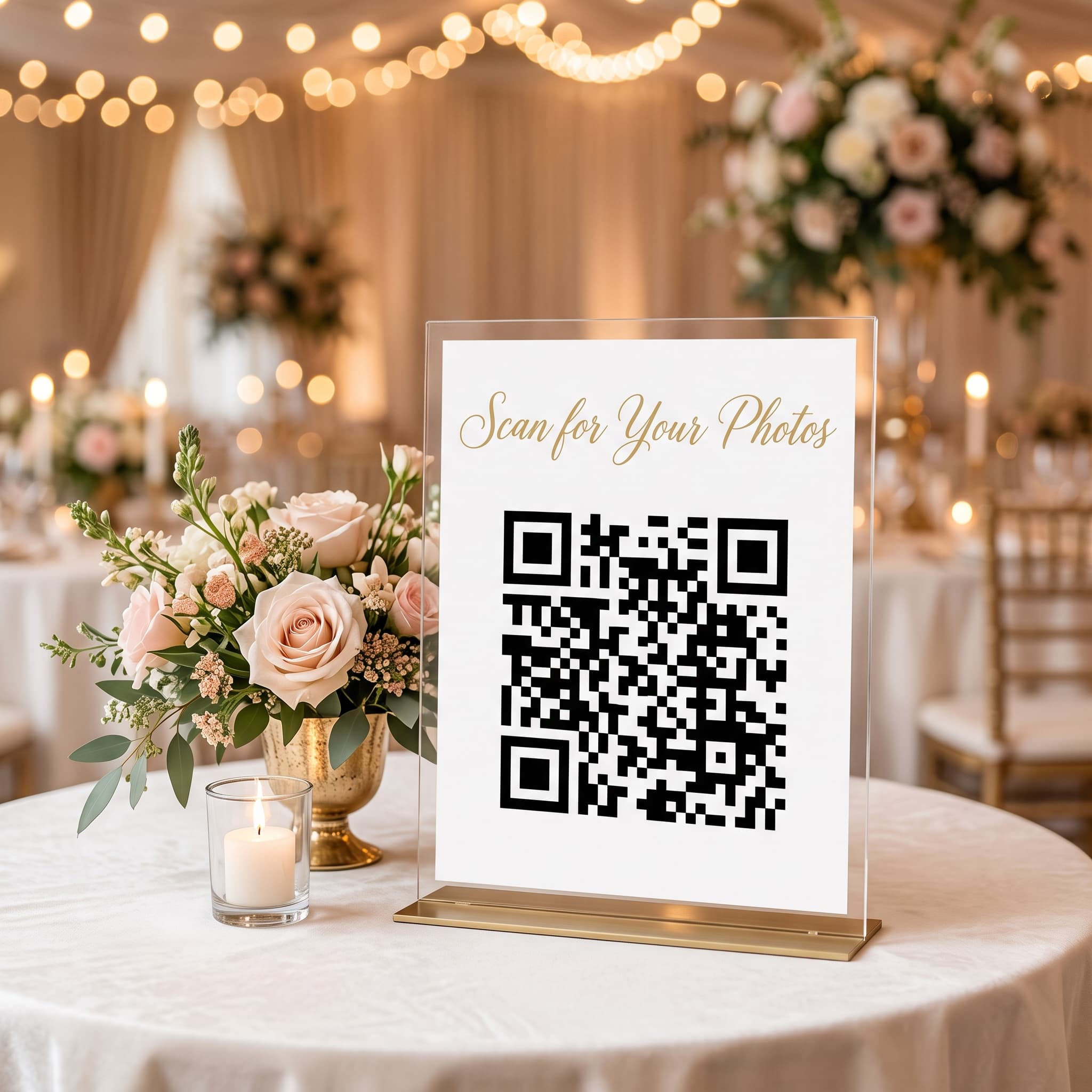 Step 2: Elegant QR code display at your event for guests to scan