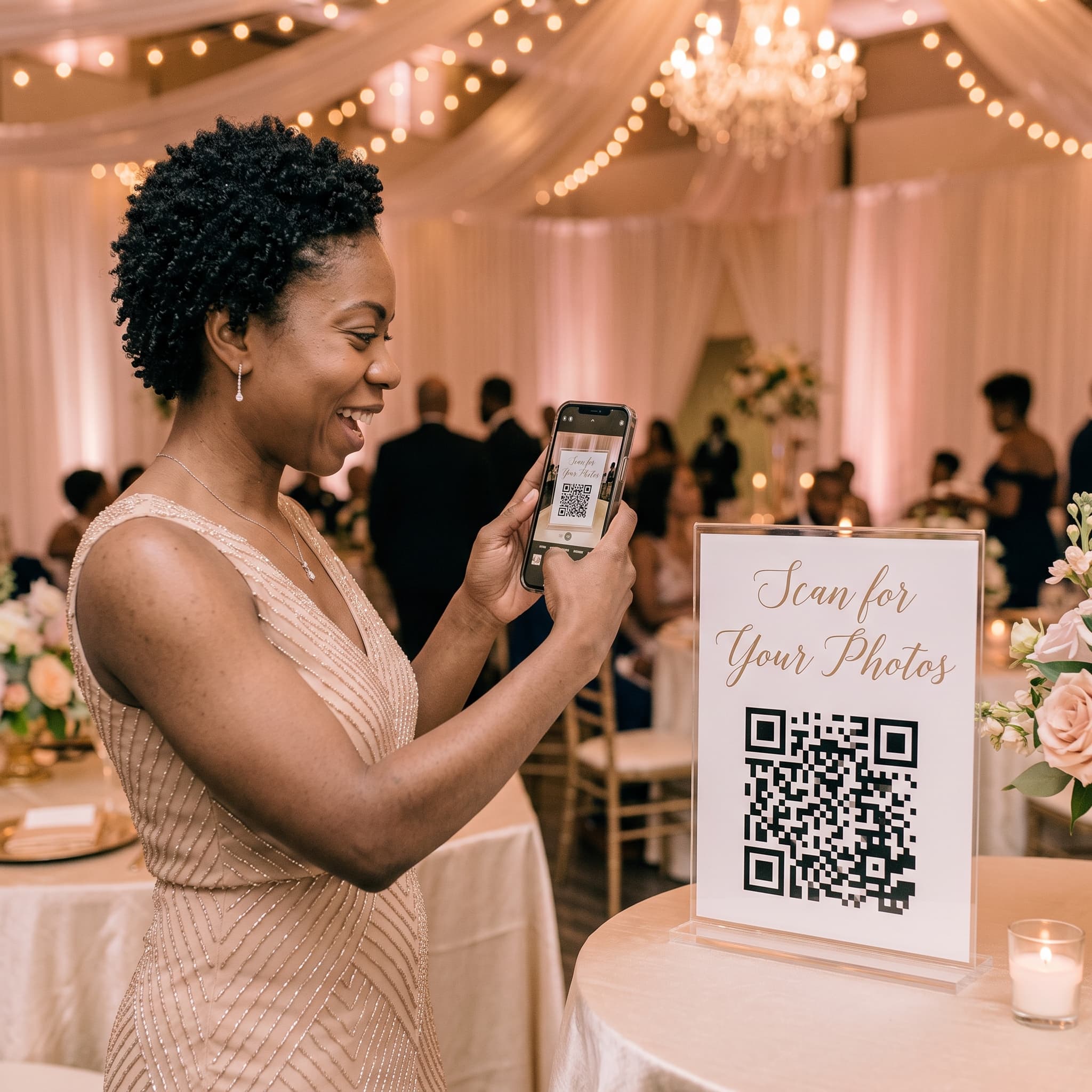 Step 3: Guest scans the QR code with their smartphone camera